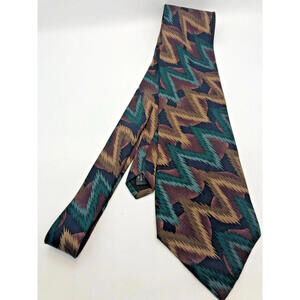Bugatti Silk Black Marvelous Tumbleweed Brown Green Pale Blue 57" 4" Vintage Tie